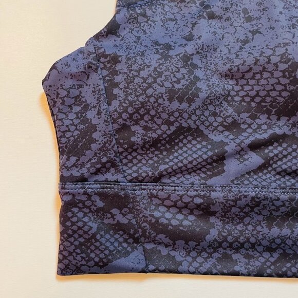 ALLFENIX Anthropologie Sports Bra Snake Skin Blue Long Line Active Gym Running - Picture 5 of 10